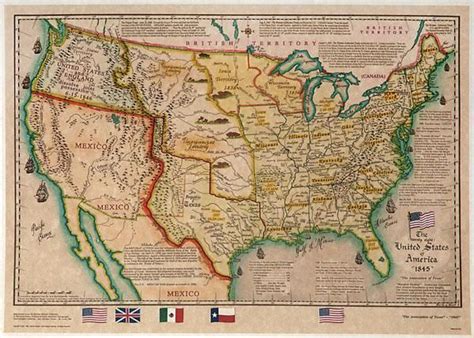 1845 Texas & USA Map | Art and decoration | Pinterest