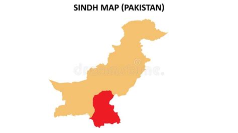 Sindh Map Highlighted on Pakistan Map. Sindh Map on Pakistan Stock ...