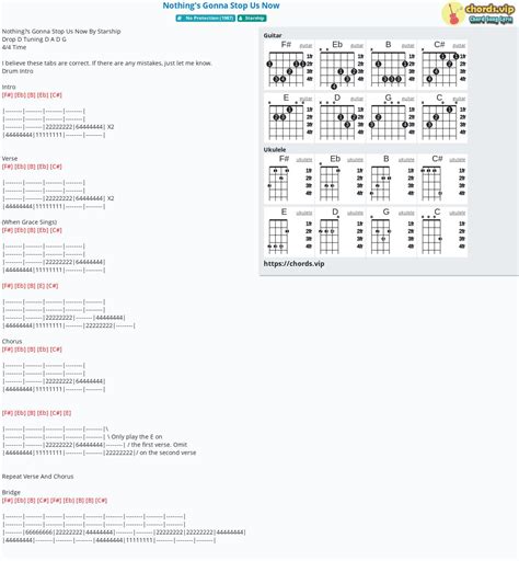 Chord: Nothing's Gonna Stop Us Now - tab, song lyric, sheet, guitar, ukulele | chords.vip