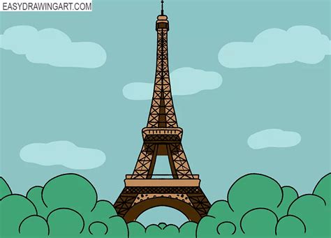 How to Draw the Eiffel Tower - Easy Drawing Art