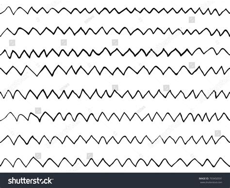 Childish Hand Drawn Zig Zag Line Stock Vector (Royalty Free) 793450591 ...