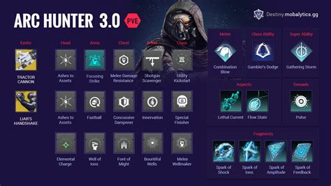 Arc 3.0 Hunter Builds - Destiny 2 - Mobalytics