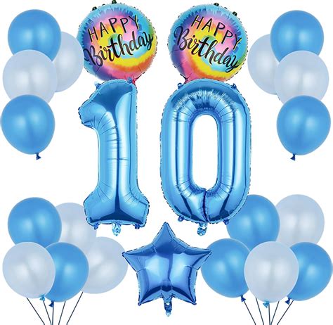 YFHVJTKO 10th Birthday Decorations Supplies - 23 Pcs for 10th Birthday ...