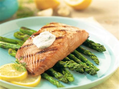 Grilled Salmon with Lemon-Dill Sauce Recipe | Food Network