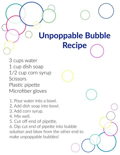 Unpoppable Bubble Recipe with Free Printable - Hip Homeschool Moms