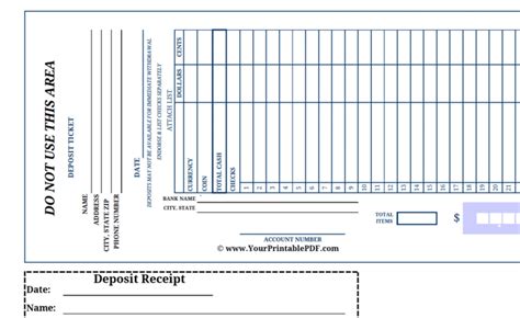 Editable Printable Large Print Bank Deposit Slip There Is Nothing ...