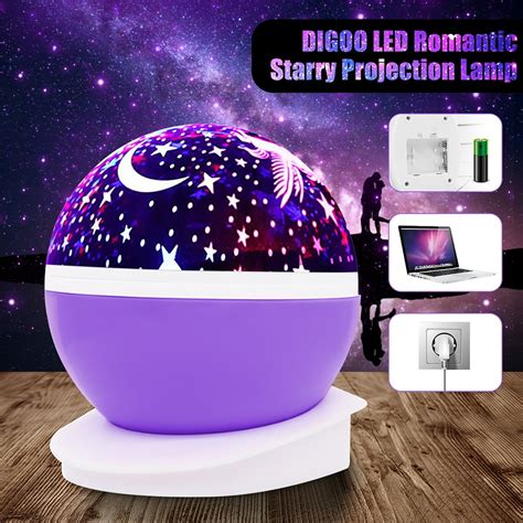 Night Light Projector , LED Starry Moon 360 Degree Rotating Cosmos ...