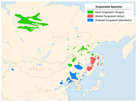 Linguistic map of the Tungusic languages - Тунгусо-маньчжурские языки ...