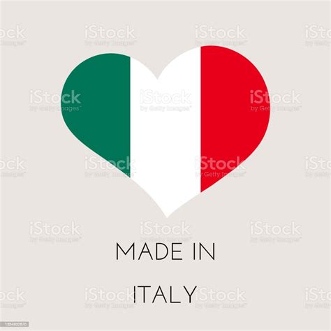 Heart Shaped Label With Italian Flag Made In Italy Sticker Factory Manufacturing And Production ...