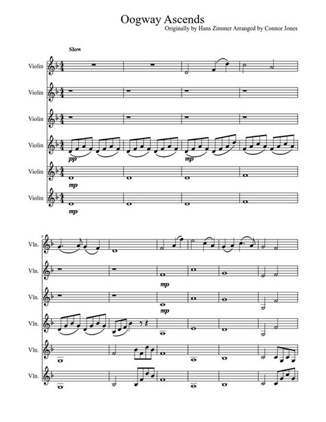 Oogway Ascends Sheet music for Violin | Download free in PDF or MIDI | Musescore.com