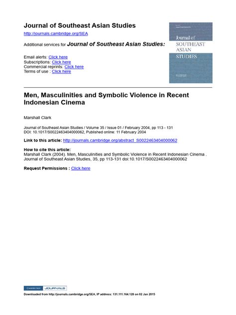 Men, Masculinities and Symbolic Violence in Recent Indonesian Cinema ...