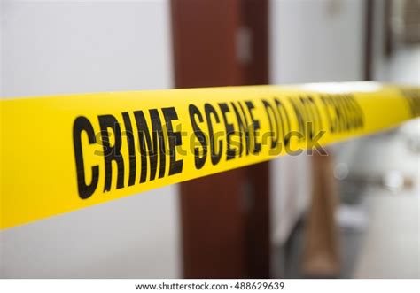 Crime Scene Tape Front Room Door Stock Photo 488629639 | Shutterstock