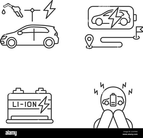 Electric vehicles travel linear icons set Stock Vector Image & Art - Alamy