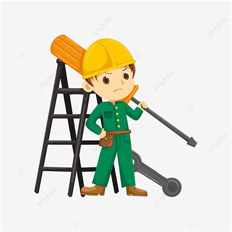 Electrician Clipart Hd PNG, Green Electrician Clip Art, Electrician Clipart, Green, Yellow PNG ...