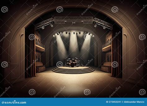 Empty concert stage stock illustration. Illustration of scene - 273453241