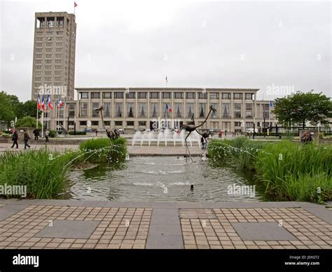 Le Havre city hall, after World War II architecture, Normandie, Seine-Maritime, France, Europe ...