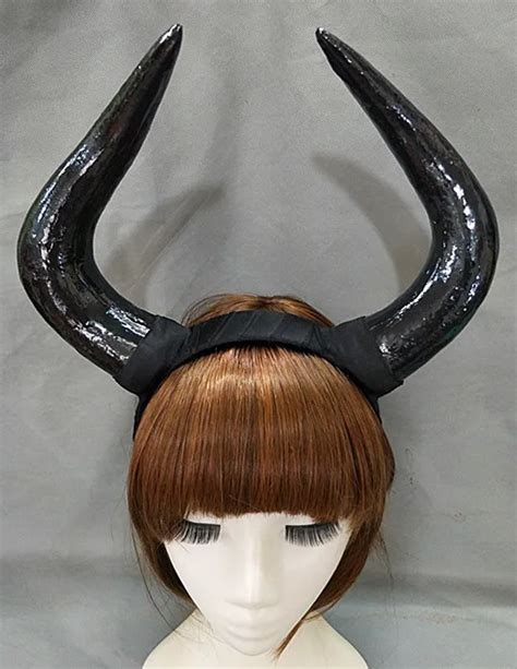 Handmade Halloween Costume Bulls Horns Headband Taurus Pointed Fight Minotaur Ox Horn Headpiece ...