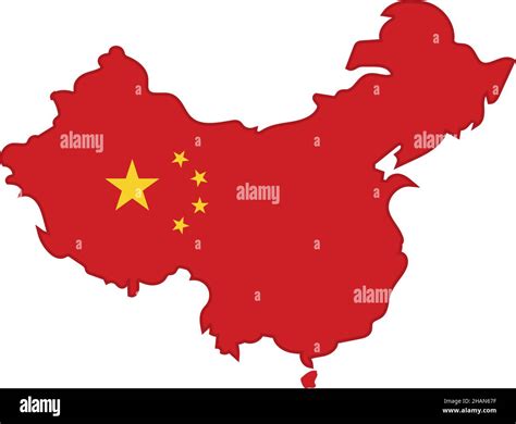 red map and flag of china Stock Vector Image & Art - Alamy