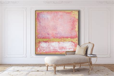 ORIGINAL PINK ABSTRACT Painting XLarge Canvas Art Minimalist Painting Blush Pink Abstract ...