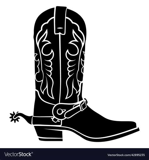 Single cowboy boot cut out high quality Royalty Free Vector