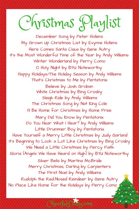 Printable List Of Christmas Songs