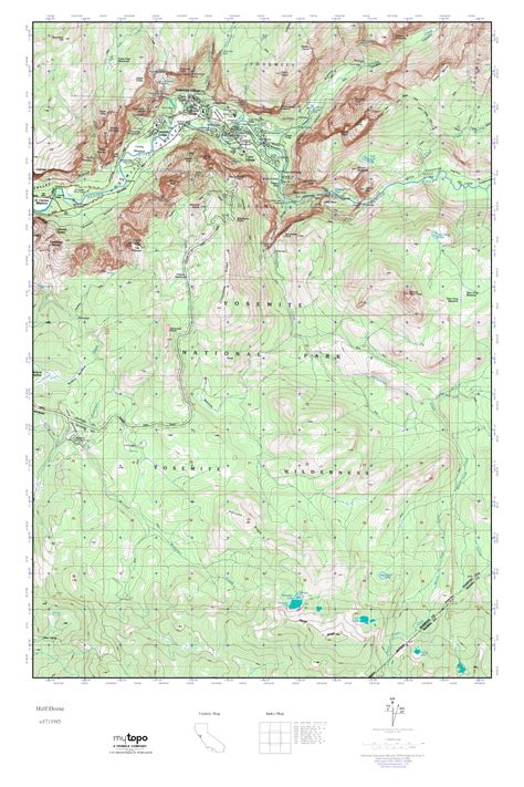 MyTopo Half Dome, California USGS Quad Topo Map