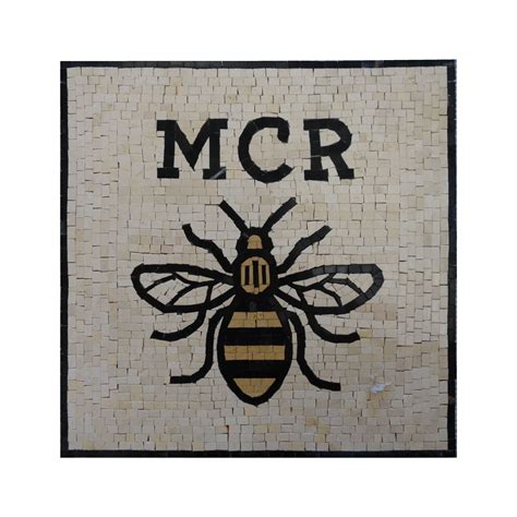 Manchester Bee Symbols - Stone Mosaic