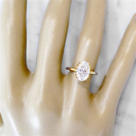 Jessa Thin Oval Diamond Solitaire in Yellow Gold – Unique Engagement Rings NYC | Custom Jewelry ...