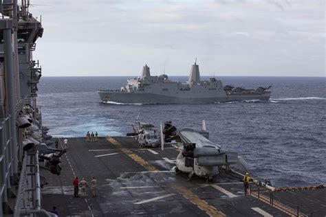 USS San Antonio sails by USS Kearsarge. | ATLANTIC OCEAN (Ma… | Flickr