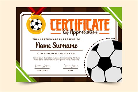 Football tournament sport event certificate design template simple and ...