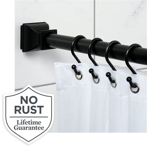 Matte Black Shower Curtain Tension Rod, 43" - 72", Better Homes ...