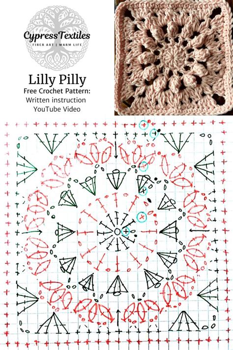 Crochet Motif: Lilly Pilly Square | Crochet square patterns, Crochet ...