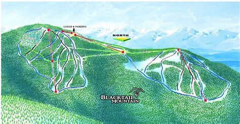 Blacktail Mountain Ski Area Trail Map • Piste Map • Panoramic Mountain Map