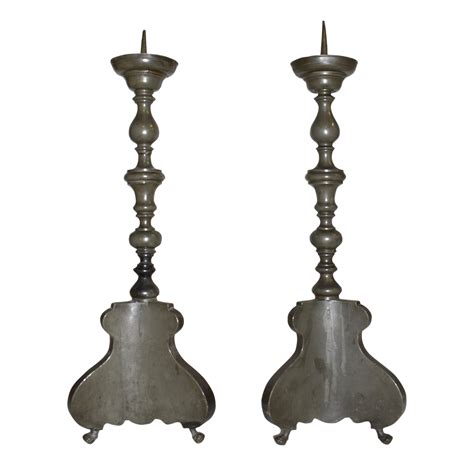 Pewter Candlesticks, Set of Two - Ski Country Antiques & Home