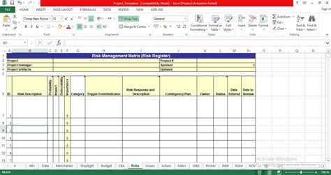 Project Management With Excel Template Free