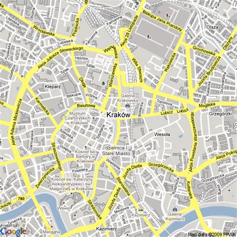 Map of Krakow, Poland | Hotels Accommodation