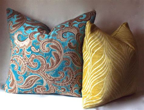 Turquoise Throw Pillow Paisley Housewares Decor Decorative | Etsy ...