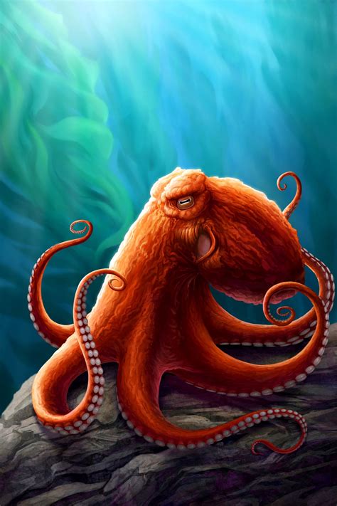 Octopus Drawing, Octopus Painting, Octopus Print, Fine Art Painting, Octopus Octopus, Octopus ...