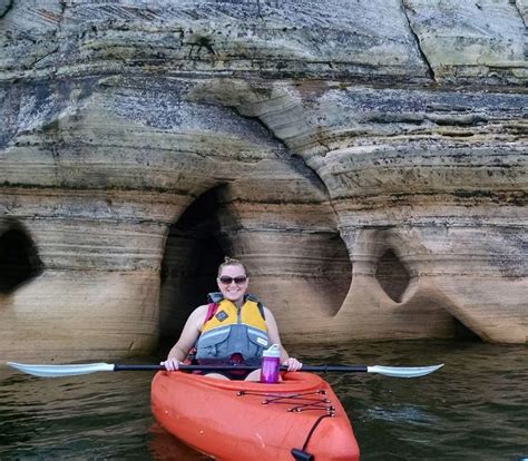 Me kayaking Pictured Rocks 2015 | Kayak pictures, Picture rocks, Kayaking