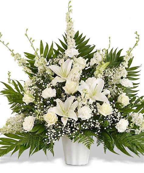 BASKET OF ALL WHITE FLOWERS FOR FUNERAL DELIVERED IN BATON ROUGE, LA ...