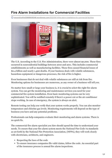 Fire Alarm Installations for Commercial Facilities by Preventive Fire - Issuu