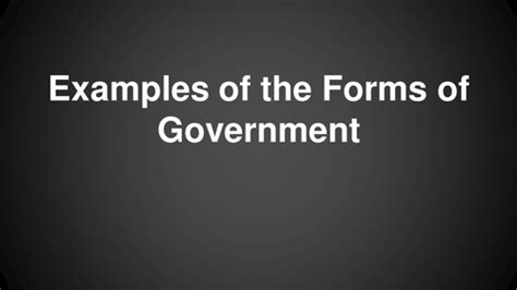 Examples of Forms of Government | Teaching Resources