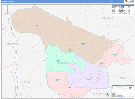 McLean County, KY Wall Map Color Cast Style by MarketMAPS - MapSales.com