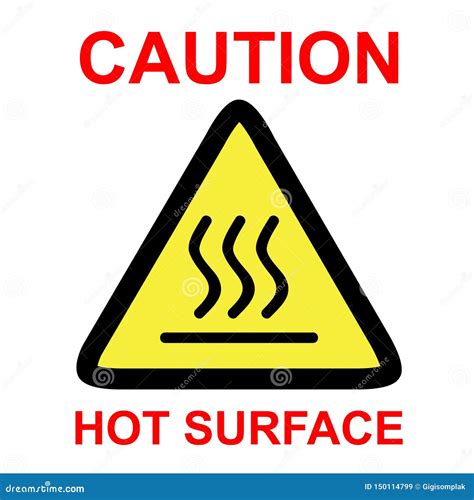 Caution Hot Surface Symbol Sign On White Background Vector Illustration ...