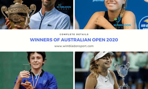 Australian Open Winners Men's & Womens in Singles and Doubles