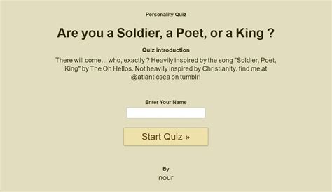 Are you a Soldier, Poet or King? Take the test that's gone viral on ...