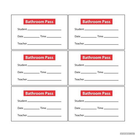 bathroom passes printable image free - printabler.com | Bathroom pass, Bathroom passes, Bathroom ...