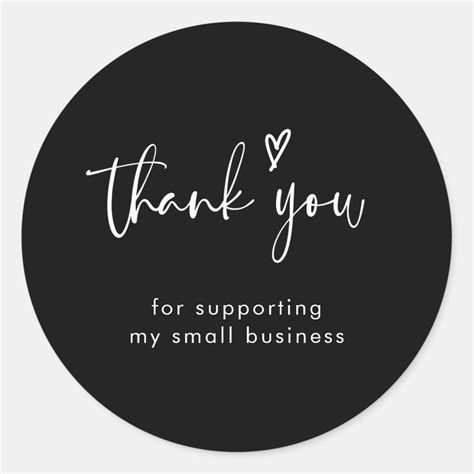 Modern Black Small Business Thank You Sticker | Zazzle | Thank you ...