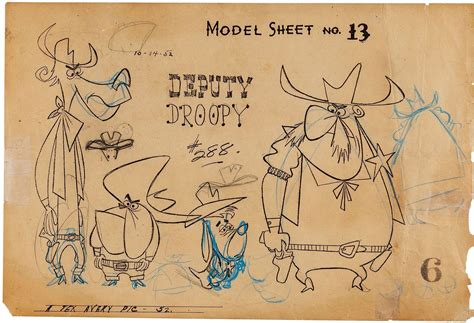 "Deputy Droopy" model sheet by Ed Benedict (MGM, 1955) Old School ...