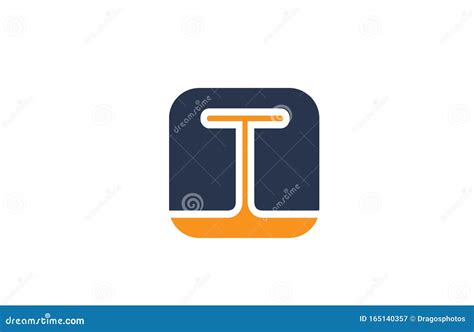 Orange Blue Letter T Alphabet Logo Design Icon for Company or Business Stock Vector ...